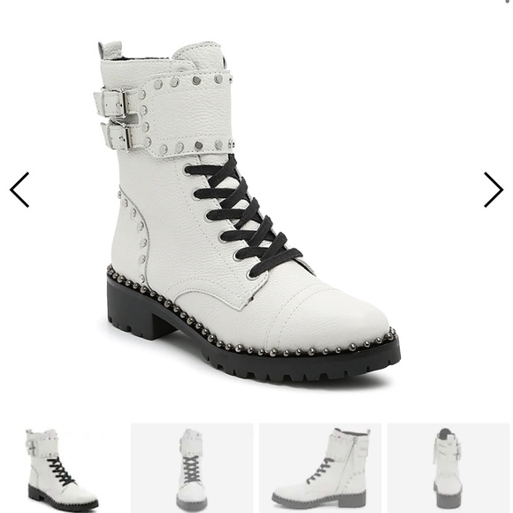 sam edelman white combat boots